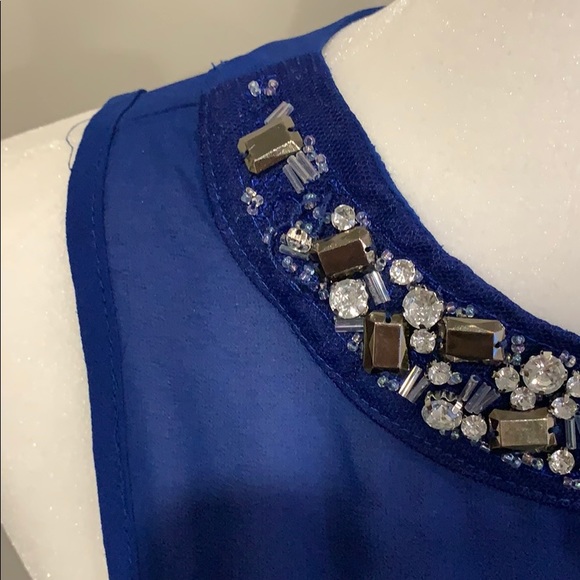 heart soul cobalt blue jewel high neck tank - Picture 3 of 3